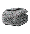 Product: Knitted Chenille Weighted Blanket | Color: Red Blue Chenille