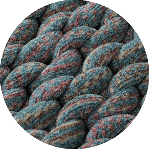 Product: Knitted Chenille Weighted Blanket | Swatch: Red Blue Chenille