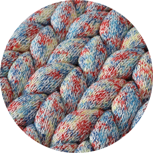 Product: Original Knitted Weighted Blanket | Swatch: Red Blue Fancy Yarn