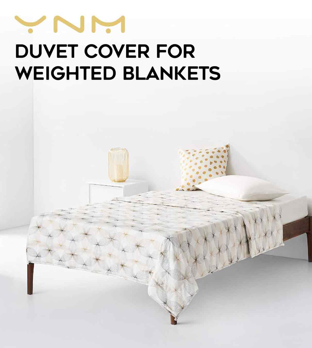 Product: Cotton Weighted Blanket Duvet Cover | Color: Khaki Flower Print