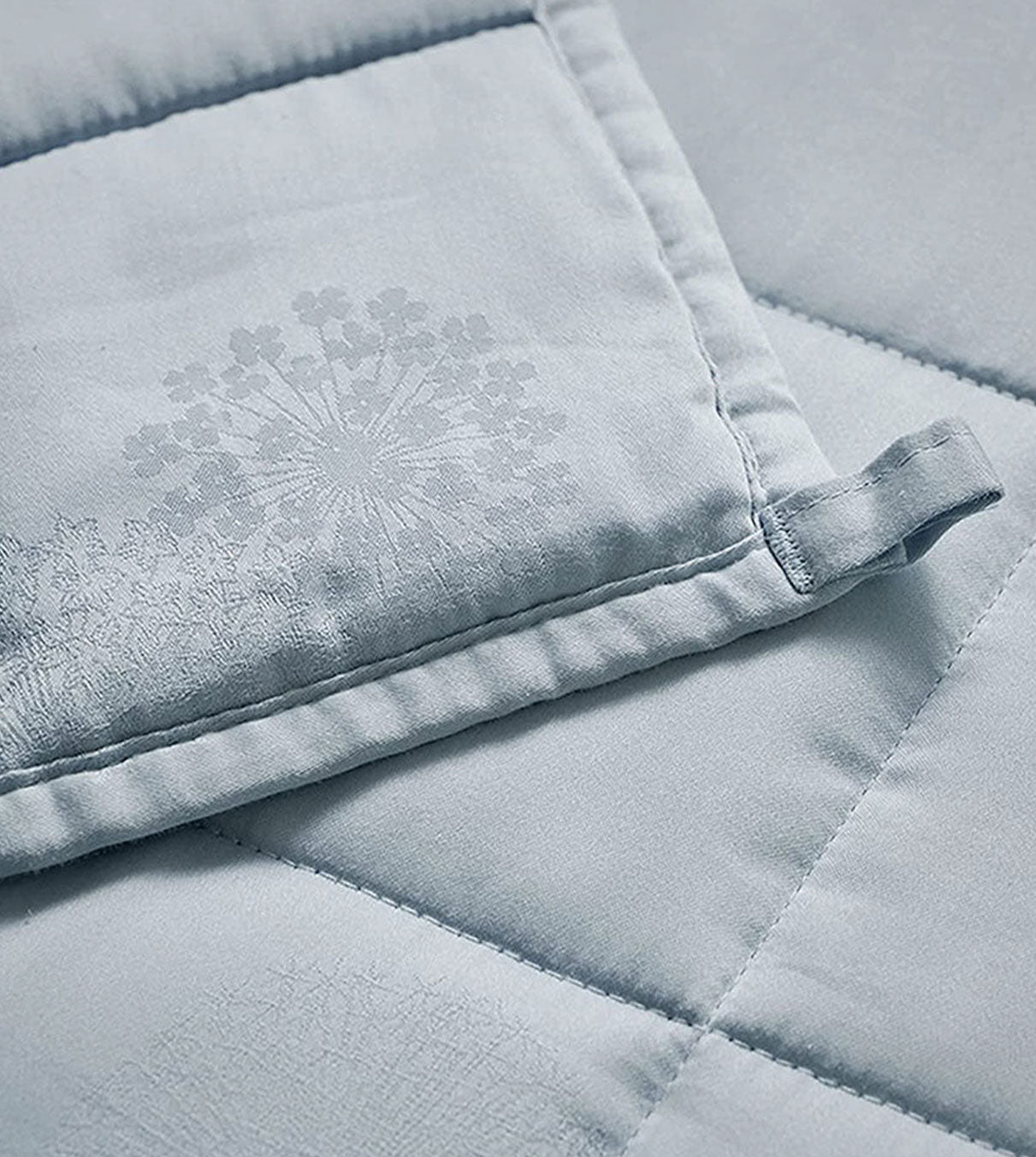 Product: Original Cotton Weighted Blanket | Color: Blue Jacquard Dandelioni_