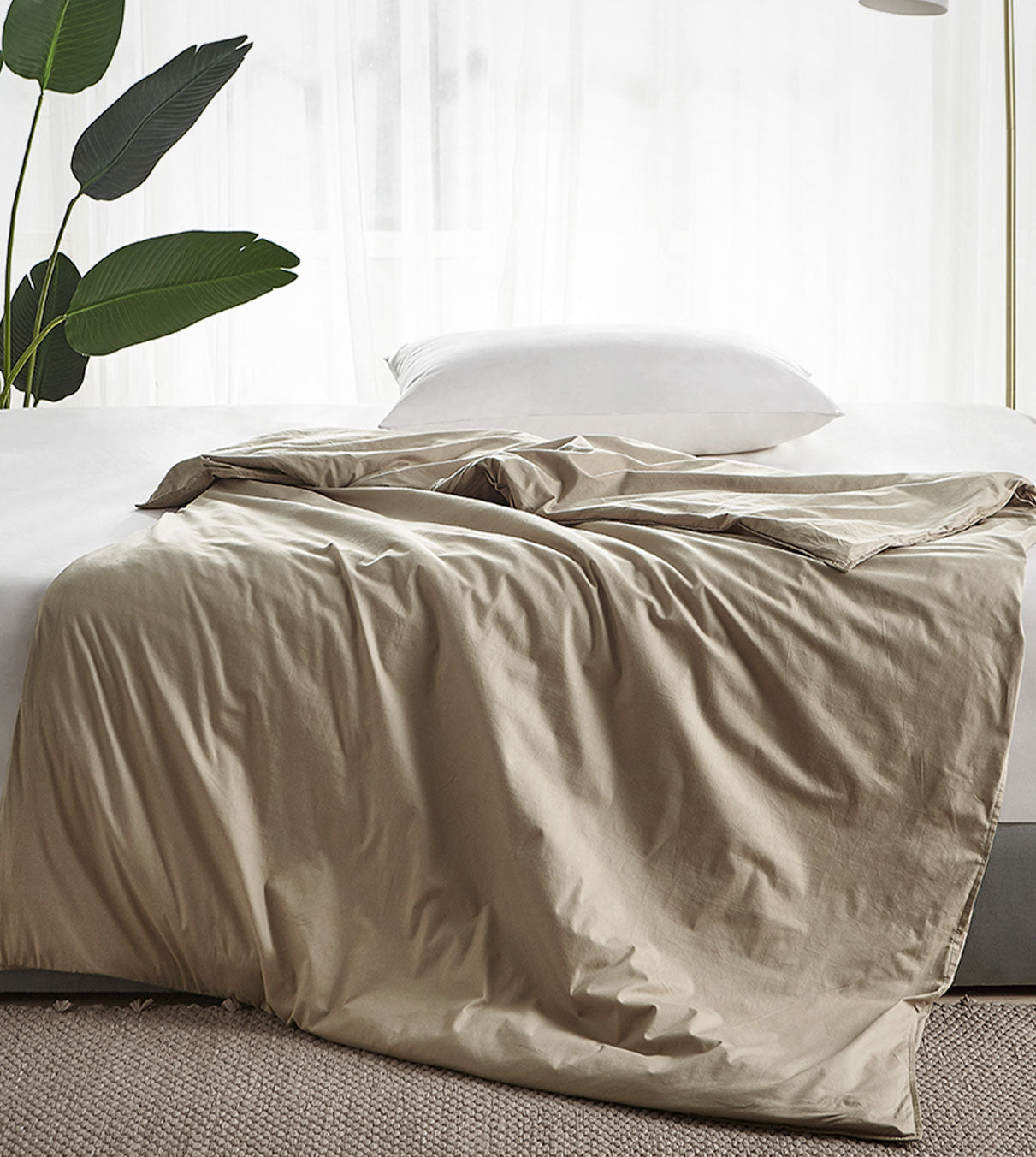 Product: Cotton Weighted Blanket Duvet Cover | Color: Sand