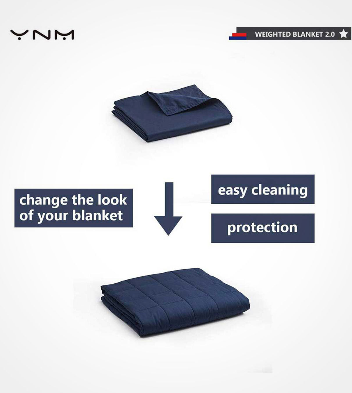 Product: Cotton Weighted Blanket Duvet Cover | Color: Midnight Blue
