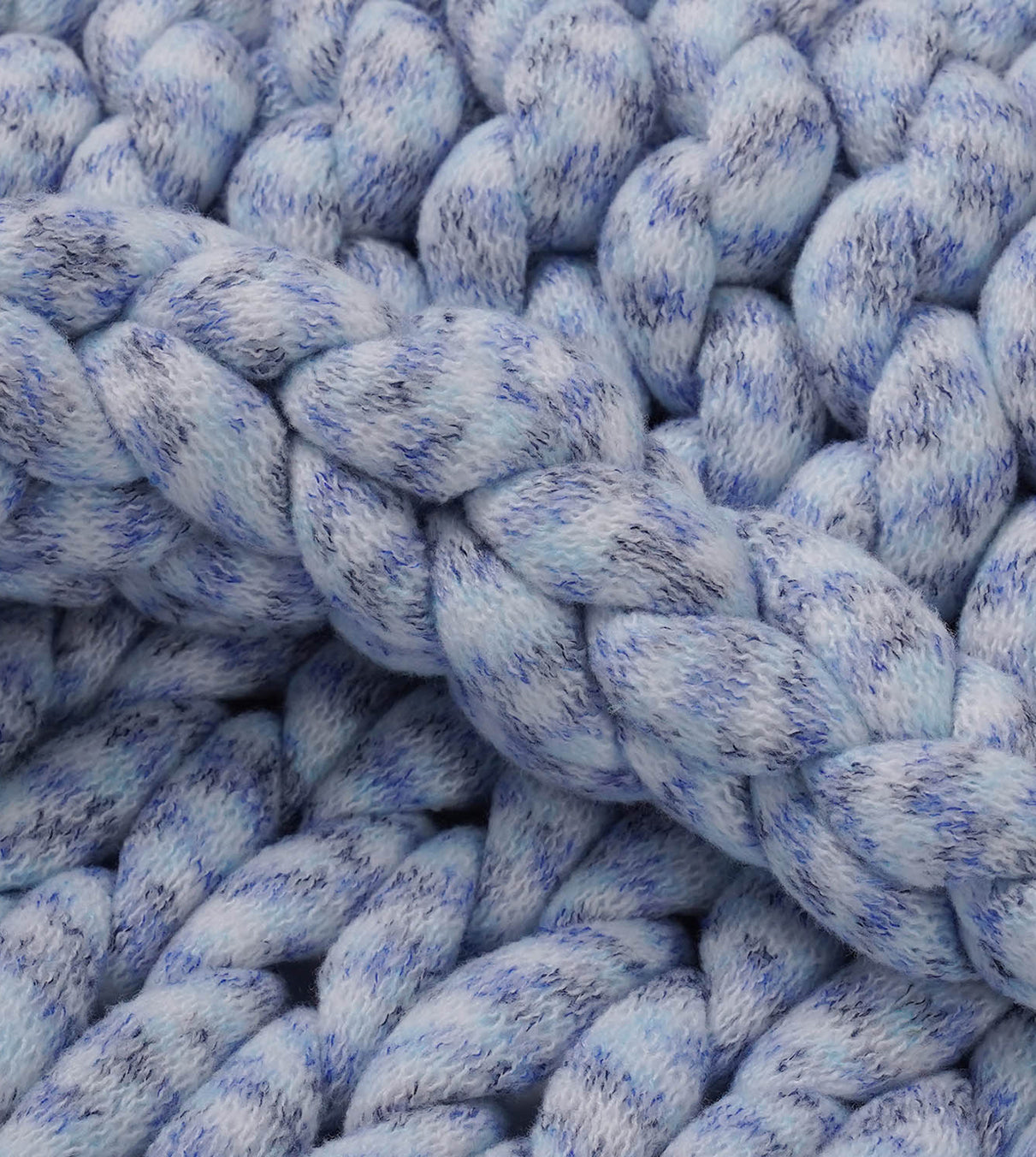 Product: Knitted Weighted Blanket | Color: Blue Baby's Breath