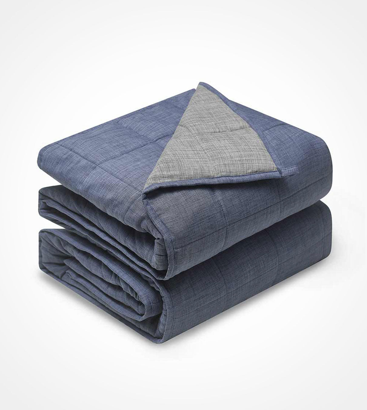Product: Original Cotton-Linen Weighted Blanket | Color: Cotton-Linen Reversible Blue Grey