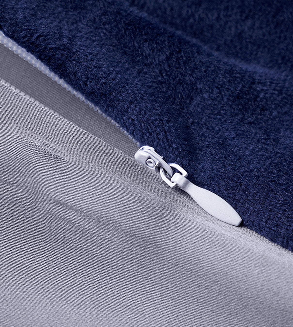 Product: Duel-Sided Weighted Blanket Duvet Cover | Color: Reversible Navy-Silver