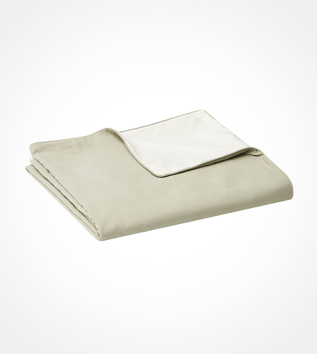 Product: Cotton-Polyester Weighted Blanket Duvet Cover | Color: Reversible Avocado White
