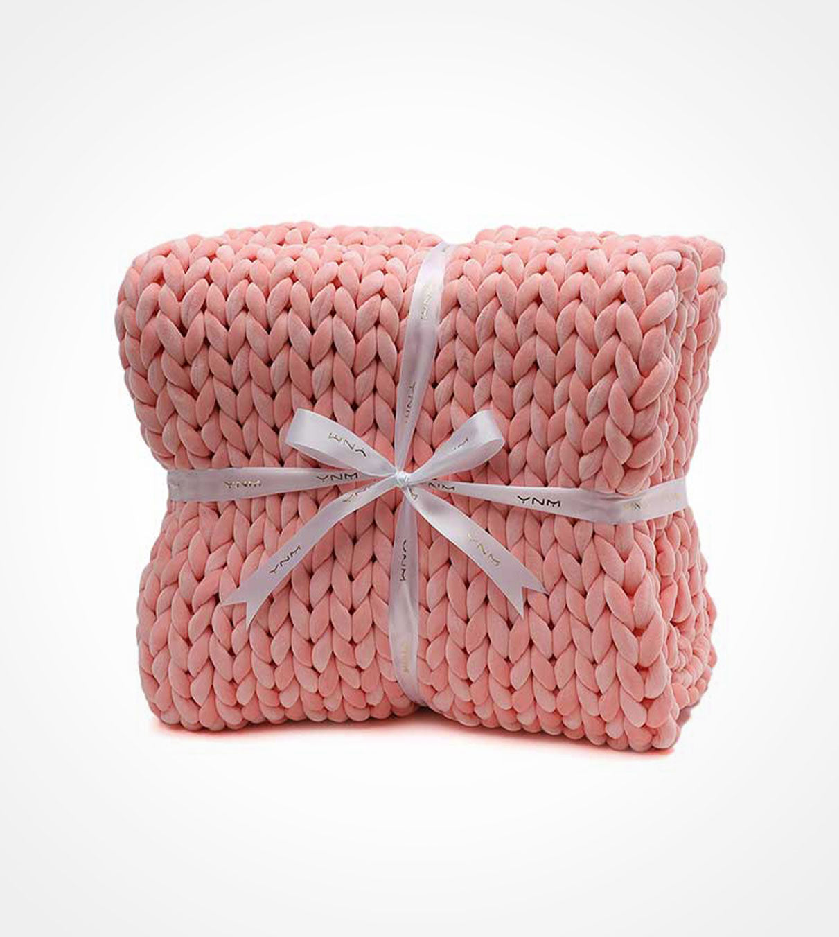Product: Knitted Velvet Weighted Blanket | Color: Velvet Pink Blossom