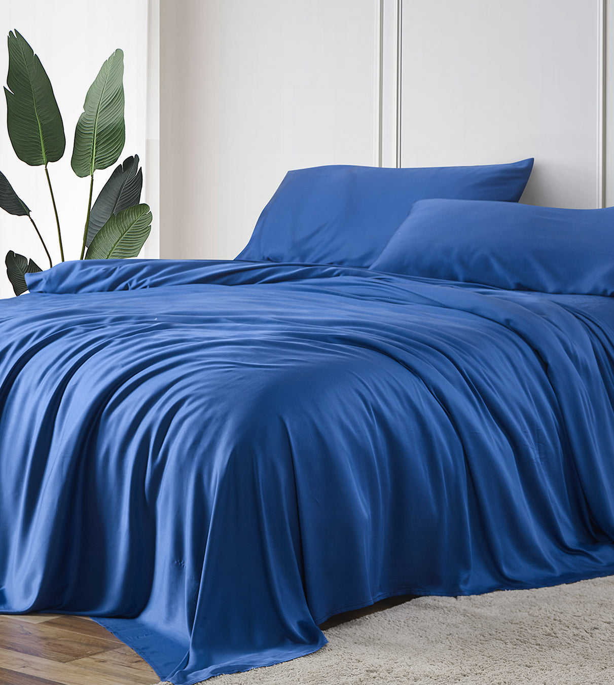 Product: Cooling Bamboo Twill Sheet Set | Color: Dark Blue