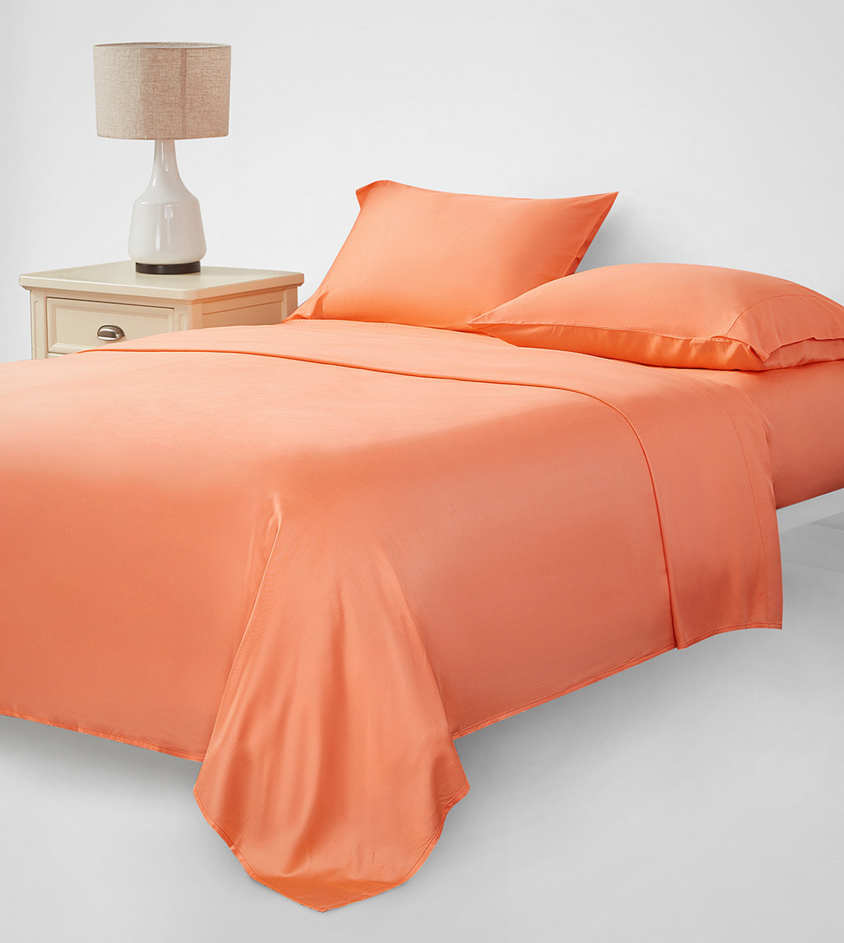Product: Cooling Bamboo Twill Sheet Set | Color: Flamingo Tint
