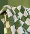 Product: Chenille Throw Blanket | Color: Olive Green Checkered