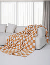 Product: Chenille Throw Blanket | Color: Orange Toast Checkered