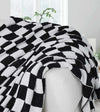 Product: Chenille Throw Blanket | Color: Black White Checkered
