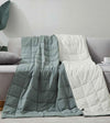 Product: Weighted Blanket Duvet Cover Full/Queen | Color: Cotton-Polyester Light Green/Grey