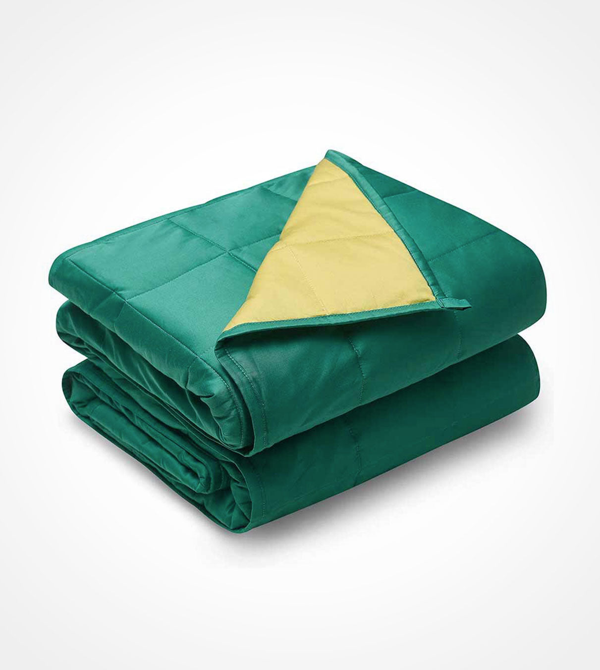 Product: YNM Weighted Blanket 15lb | Color: Sateen Virid/Yellow Reversible 2.0