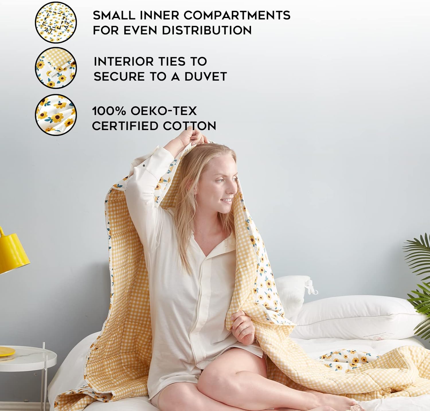 Product: YNM Weighted Blanket 15lb | Color: Sunflower Field of Dreams 2.0