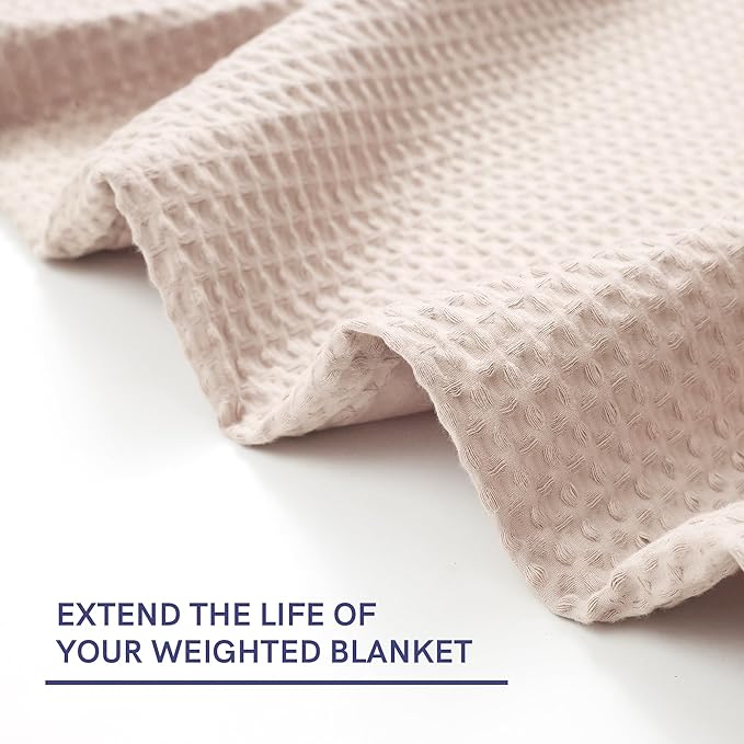 Product: Cotton Weighted Blanket Duvet Cover | Color: Waffle Weave Oatmeal