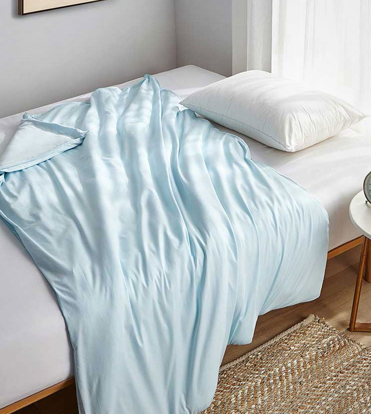 Product: Weighted Blanket Duvet Cover King/California King Size | Color: Cotton Light Blue