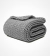 Product: 15lb Knitted Weighted Blanket | Color: Cotton Light Grey