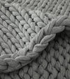 Product: 15lb Knitted Weighted Blanket | Color: Cotton Light Grey