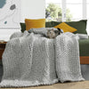 Product: 15lb Knitted Weighted Blanket | Color: Cotton Light Grey