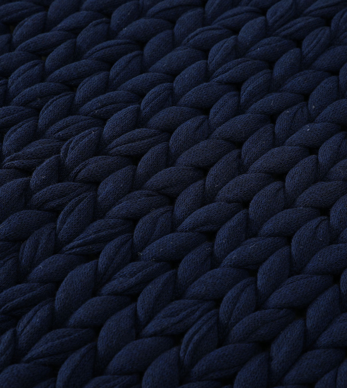 Product: 15lb Knitted Weighted Blanket | Color: Cotton Navy Blue