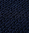 Product: 15lb Knitted Weighted Blanket | Color: Cotton Navy Blue