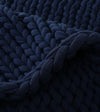 Product: 15lb Knitted Weighted Blanket | Color: Cotton Navy Blue