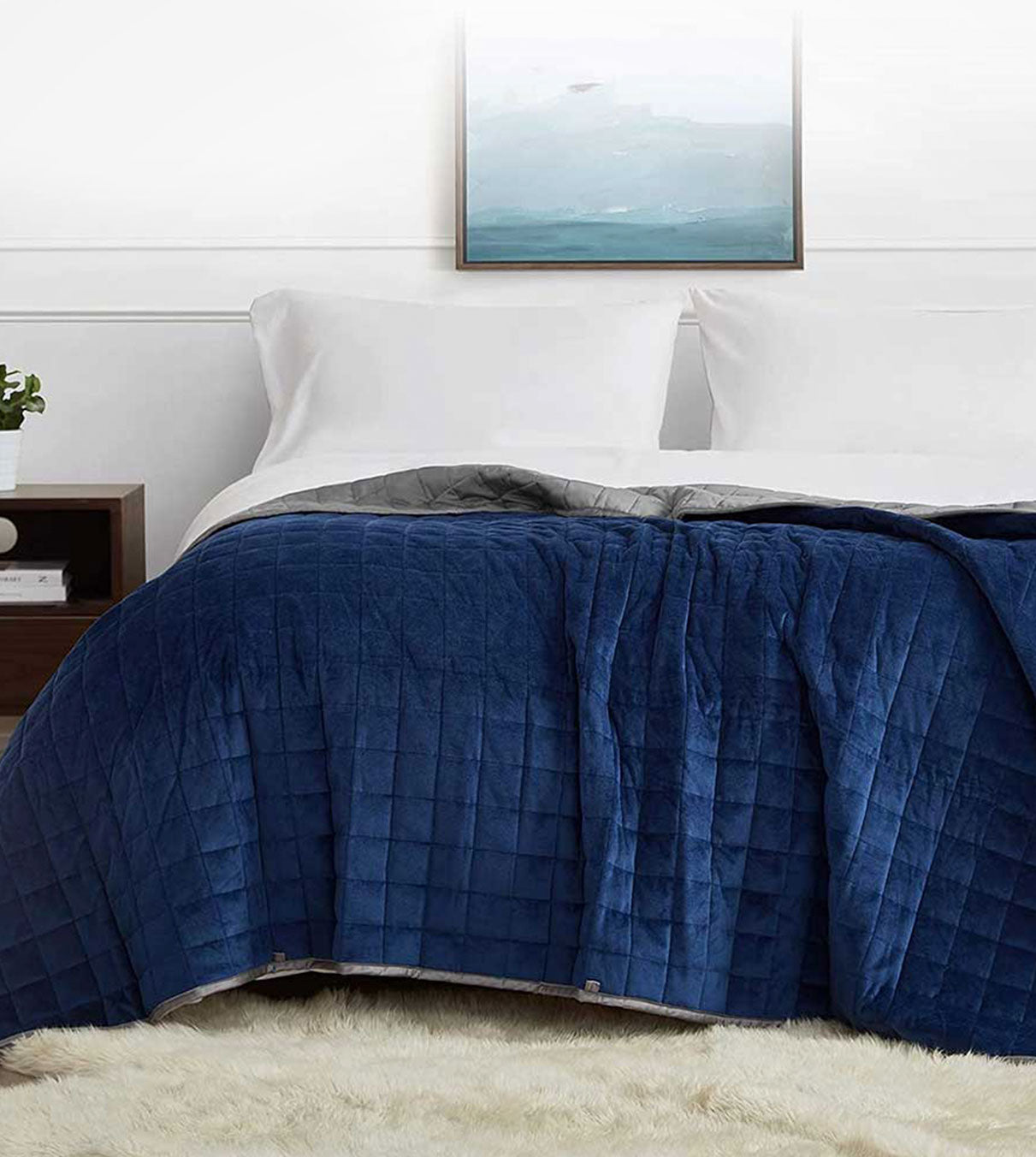 Product: YNM Weighted Blanket 17lb | Color: Dual-Sided Blue/Grey 3.0