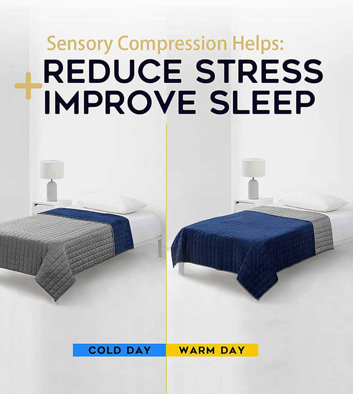 Product: YNM Weighted Blanket 17lb | Color: Dual-Sided Blue/Grey 3.0