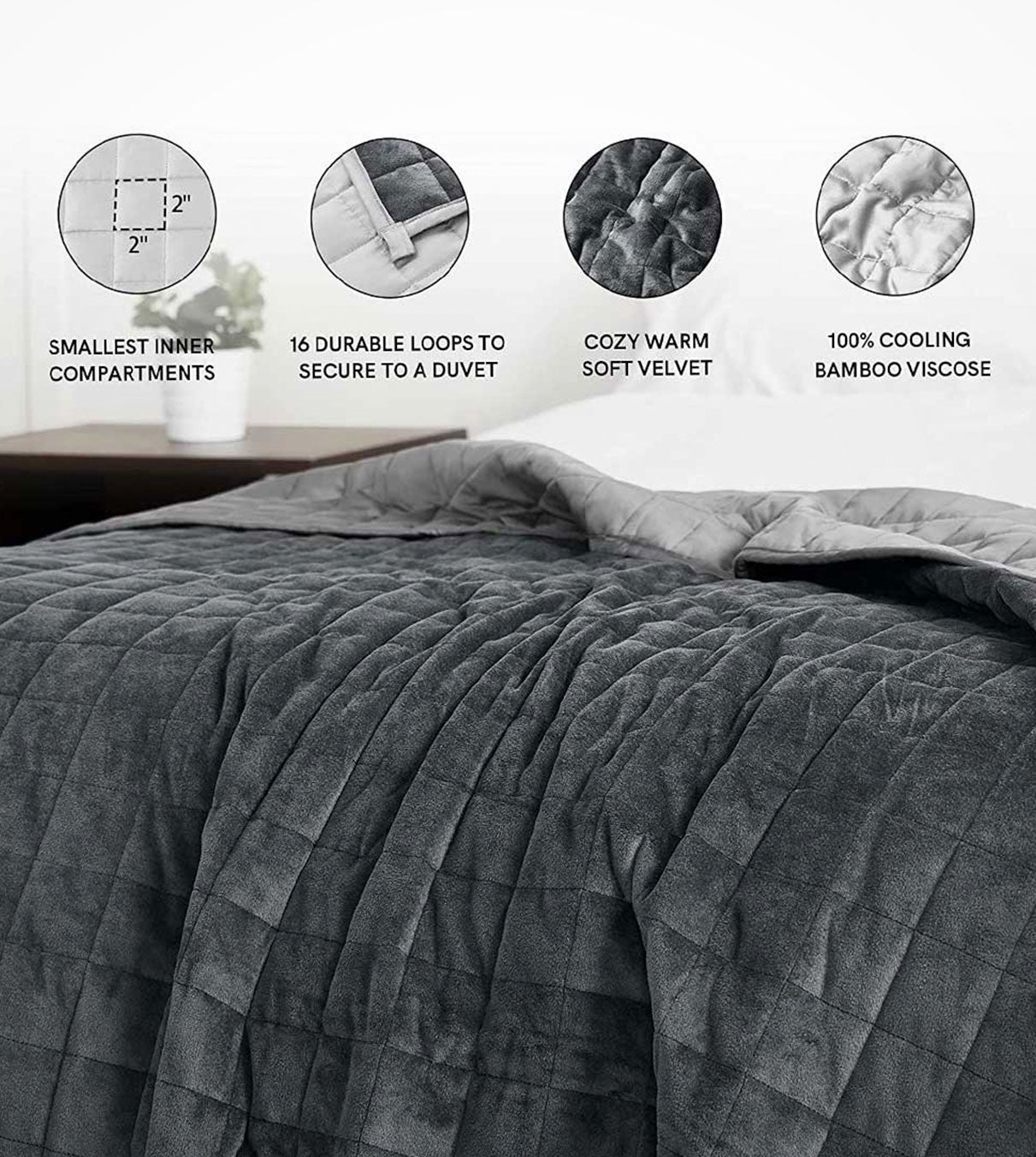 Product: YNM Weighted Blanket 17lb | Color: Dual-Sided Light Grey 3.0