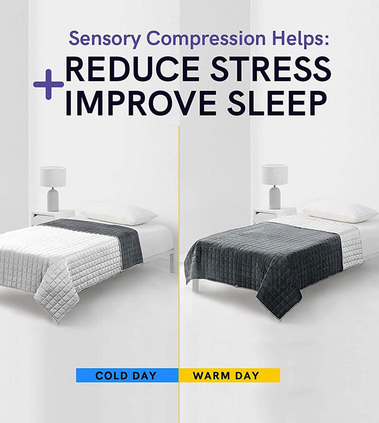 Product: YNM Weighted Blanket 17lb | Color: Dual-Sided Light Grey 3.0