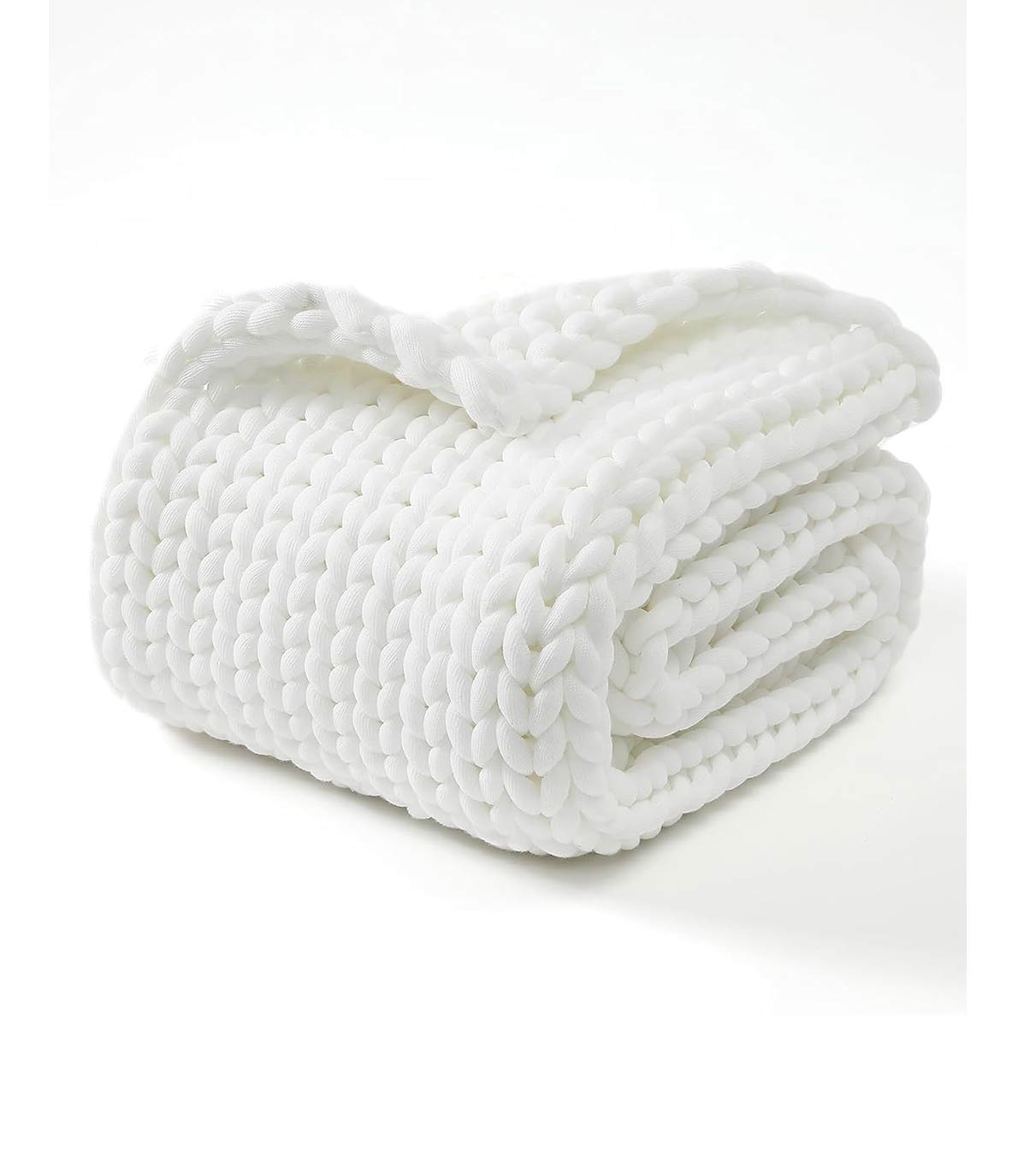 Product: Knitted Chunky Throw | Color: Pure White