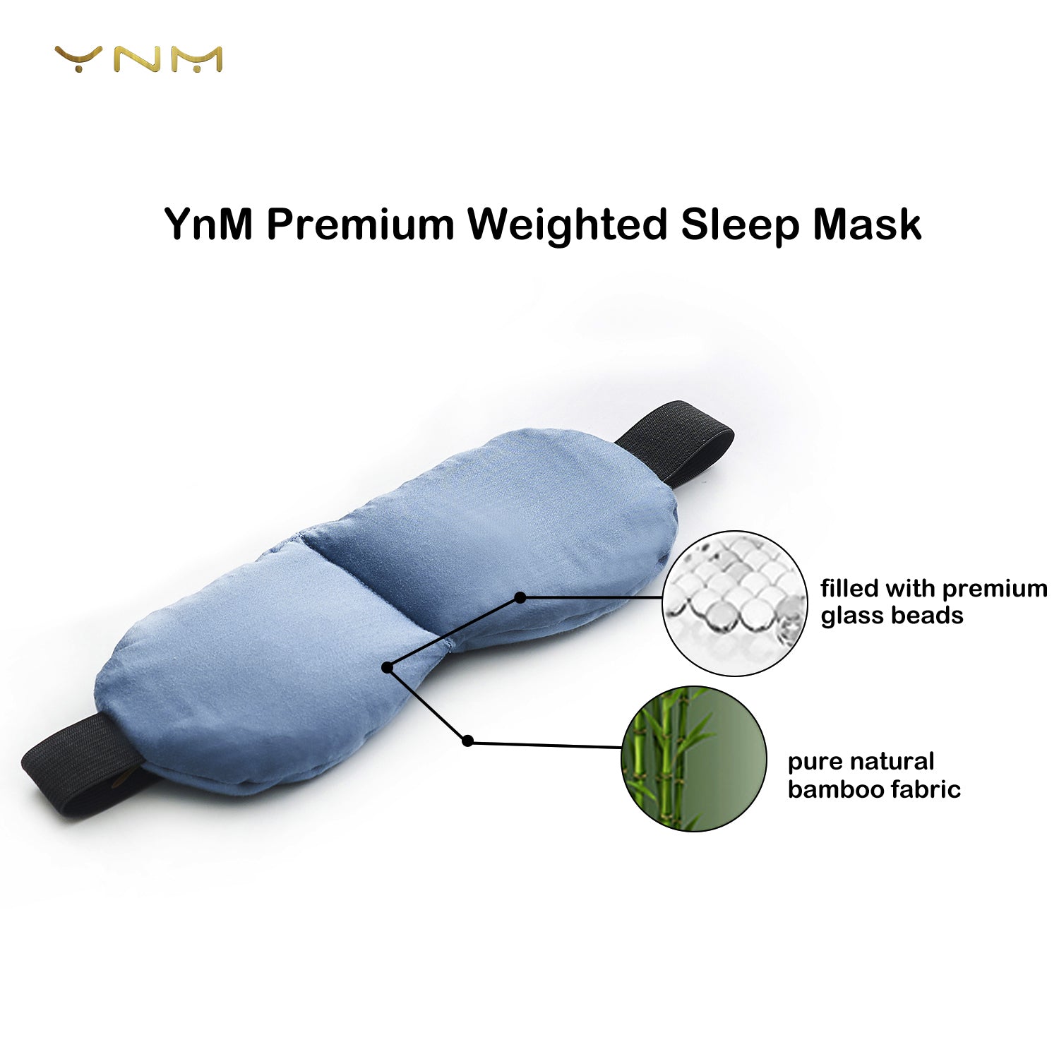 Product: YNM Weighted Eye Mask | Color: Bamboo Blue Grey