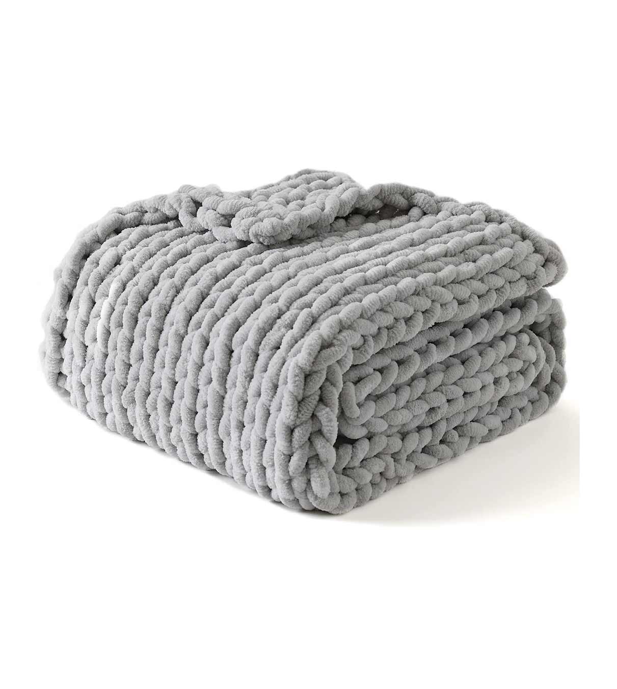 Product: Chenille Throw Blanket | Color: Chenille Glacier Grey