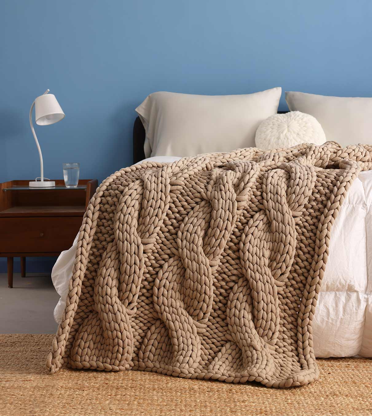 Product: Knitted Chunky Throw | Color: Twisted Sand