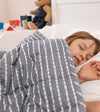 Product: YNM Weighted Blanket 25lb | Color: Cotton Blue White Stripe 2.0