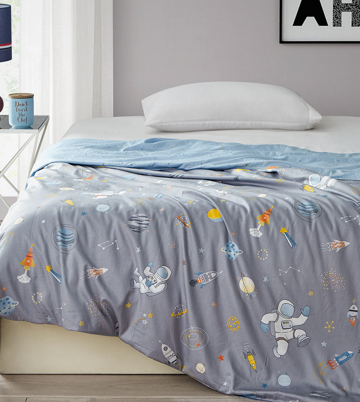 Product: Weighted Blanket Duvet Covers Kid's Size | Color: Cotton Astronaut