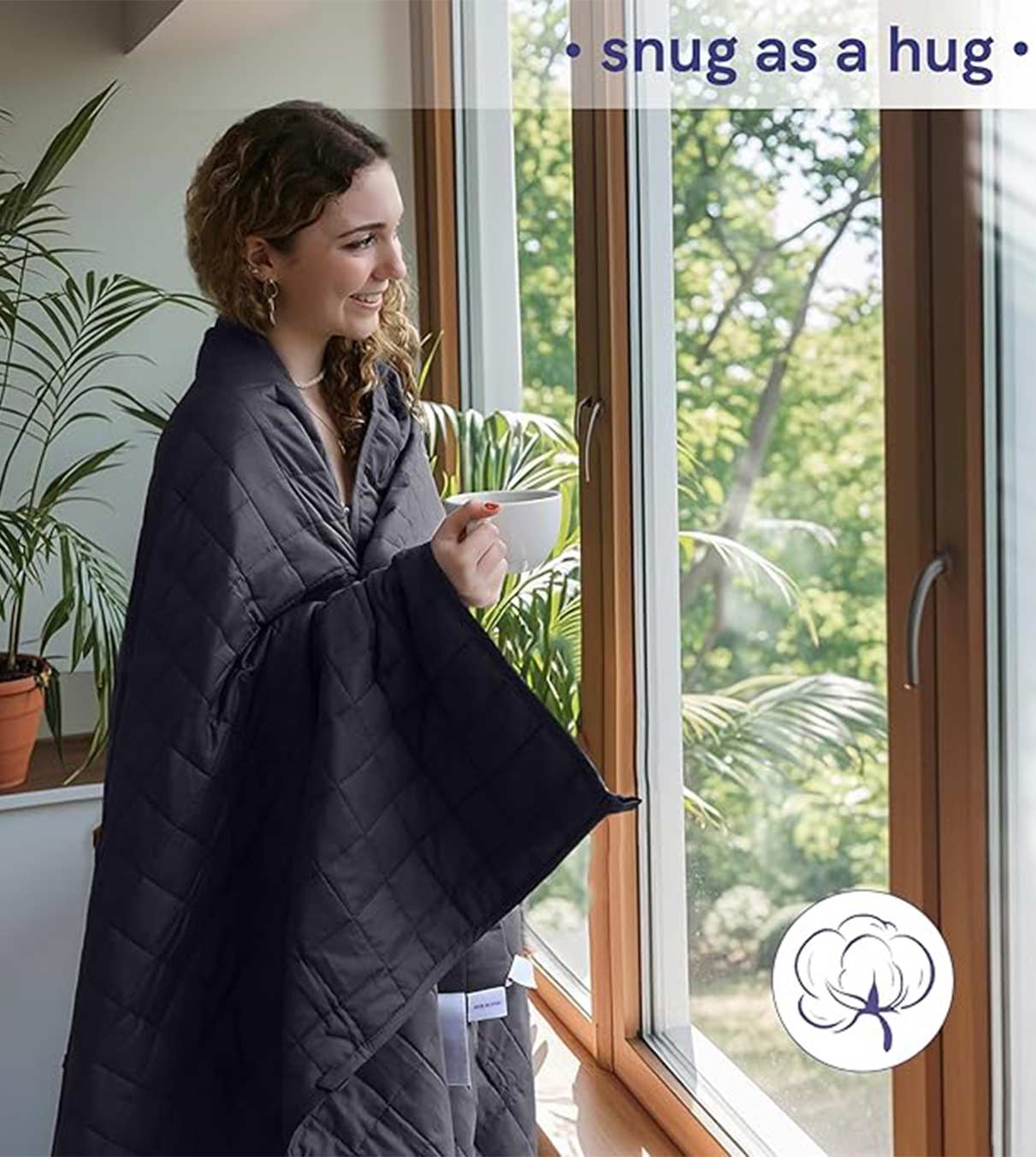 Product: Exclusive Cotton Weighted Blanket | Color: Dark Grey