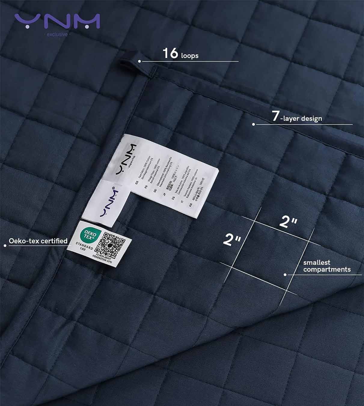 Product: 12lb Weighted Blanket | Color: Cotton Navy 3.0