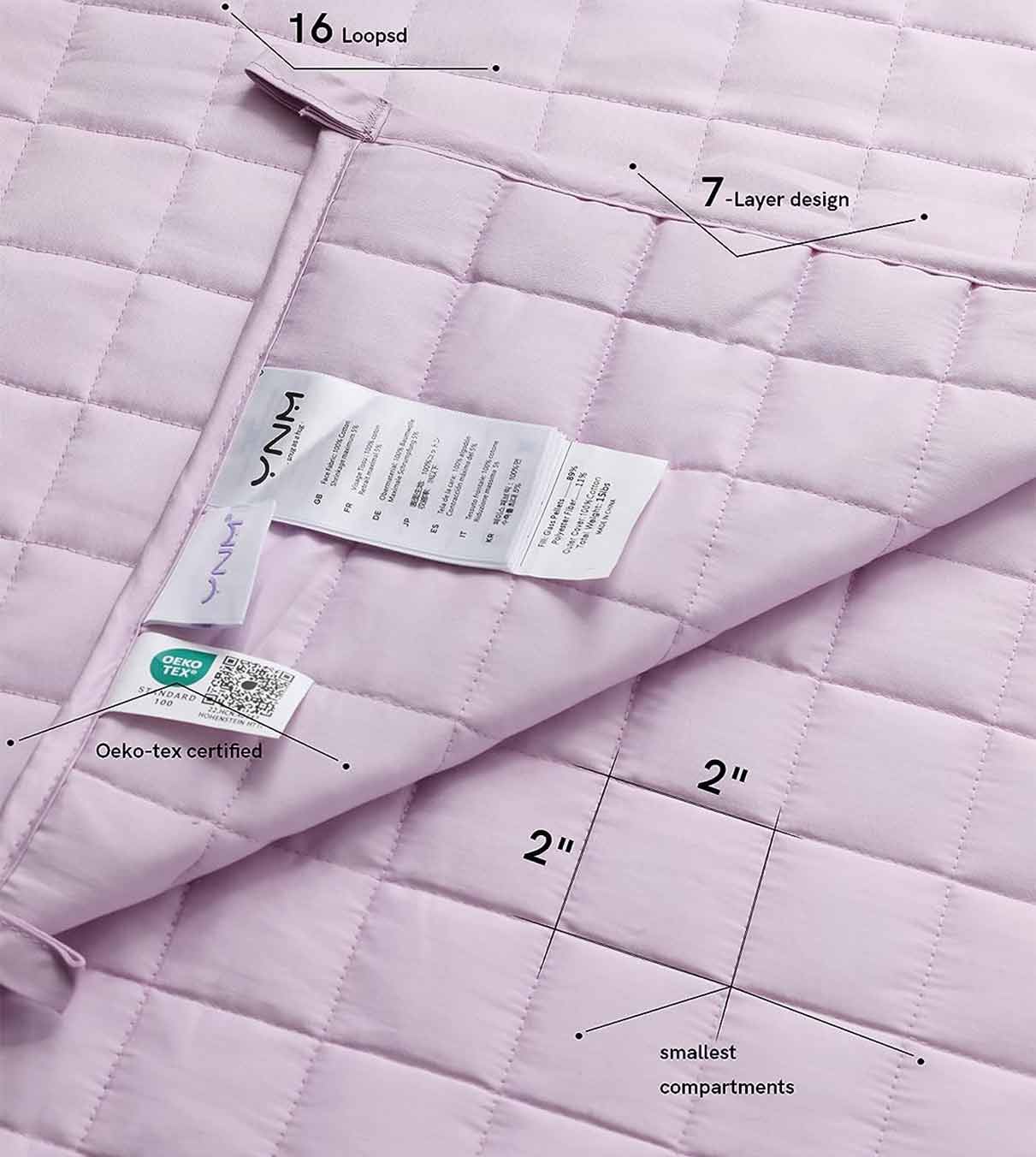 Product: 15lb Weighted Blanket | Color: Sateen Lavender 3.0
