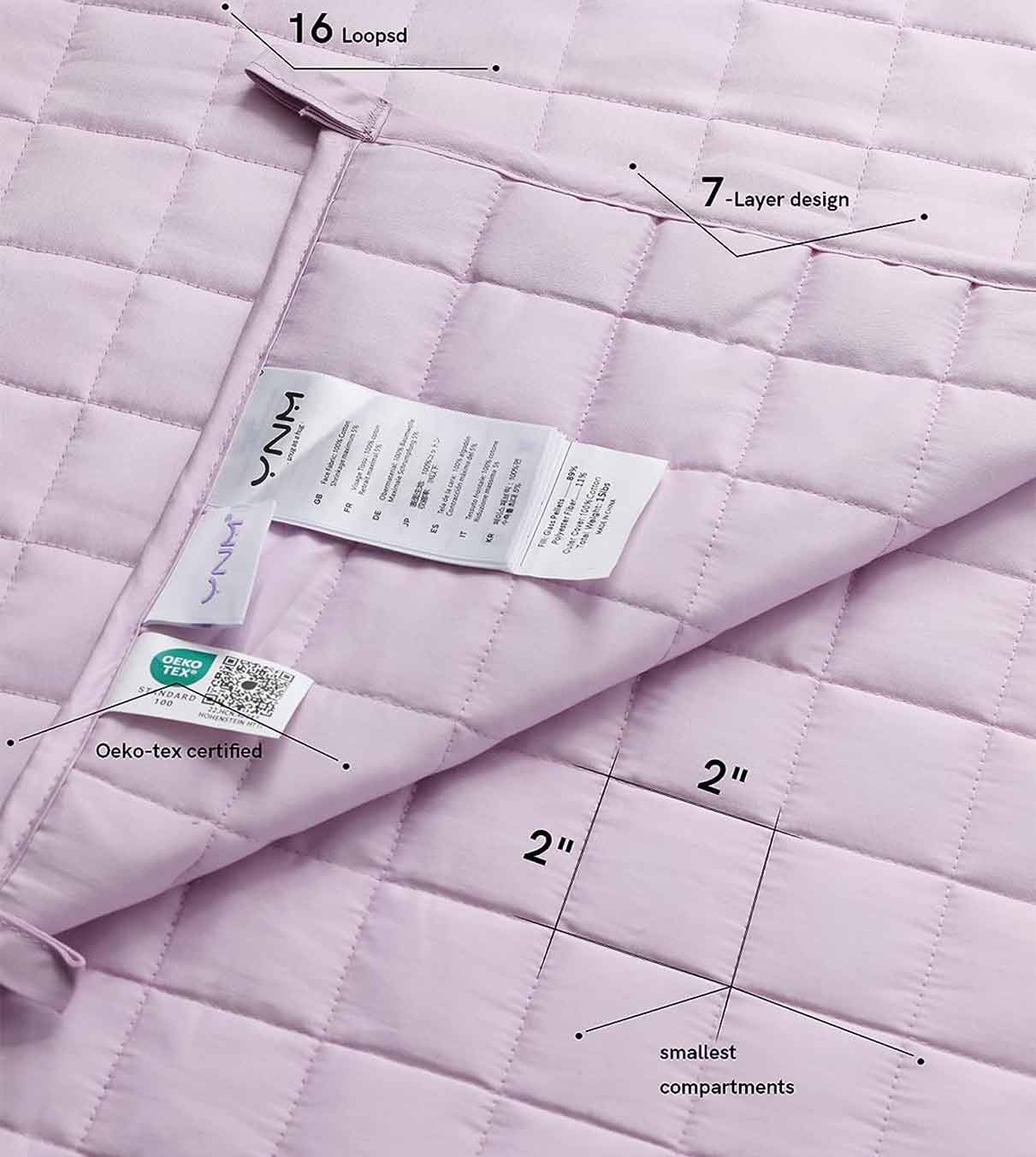 Product: YNM Weighted Blanket 15lb | Color: Sateen Lavender 3.0