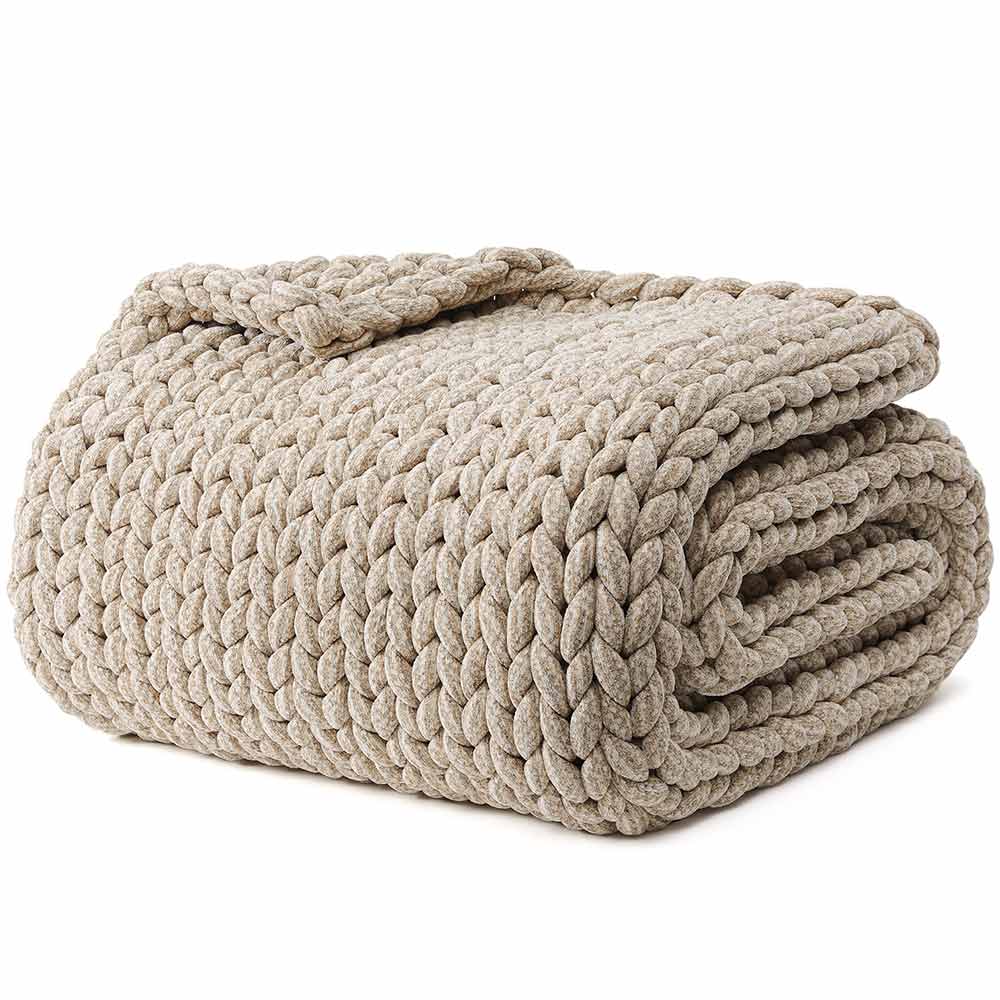 Product: Knitted Weighted Blanket 20lb | Color: Chenille Desert Safari