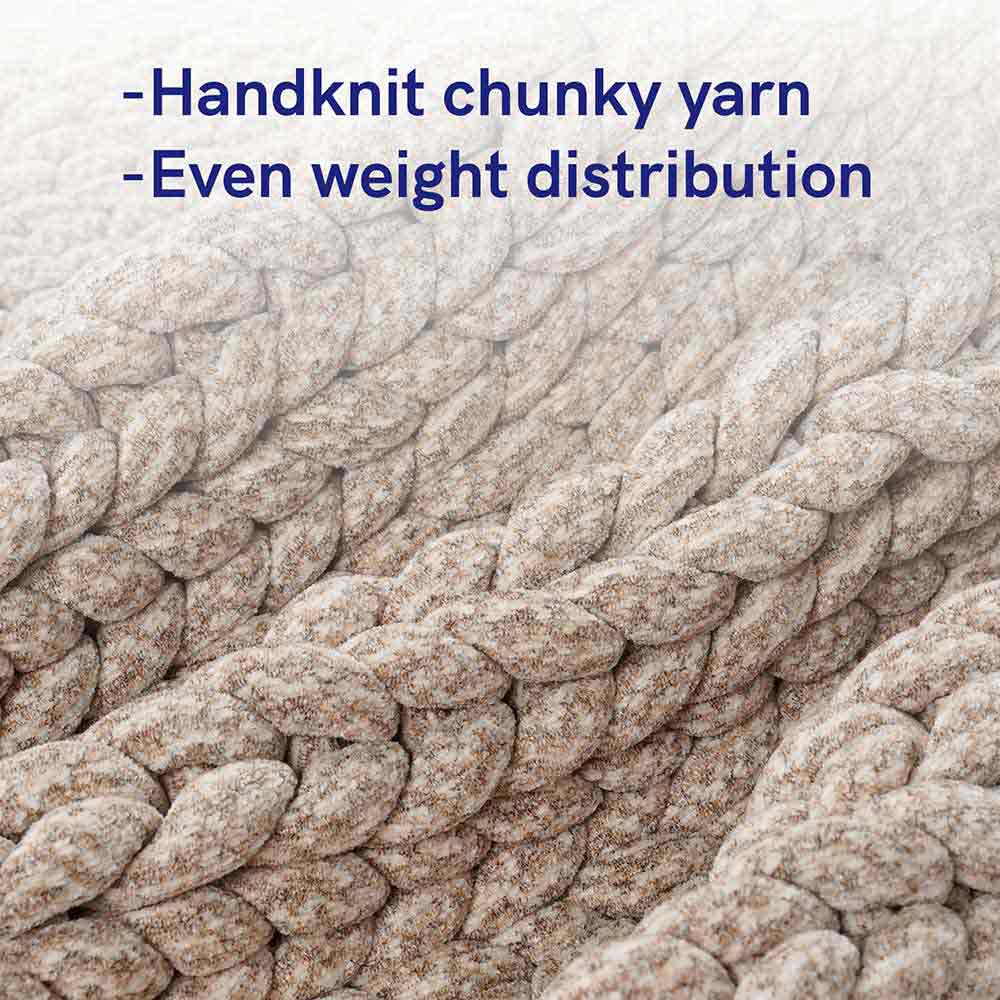 Product: Knitted Weighted Blanket 25lb | Color: Chenille Desert Safari