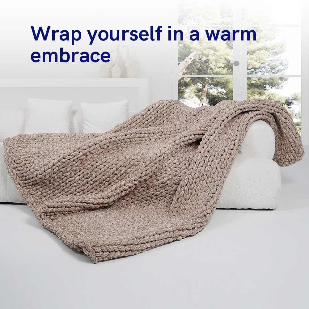 Product: Knitted Weighted Blanket 10lb | Color: Chenille Desert Safari