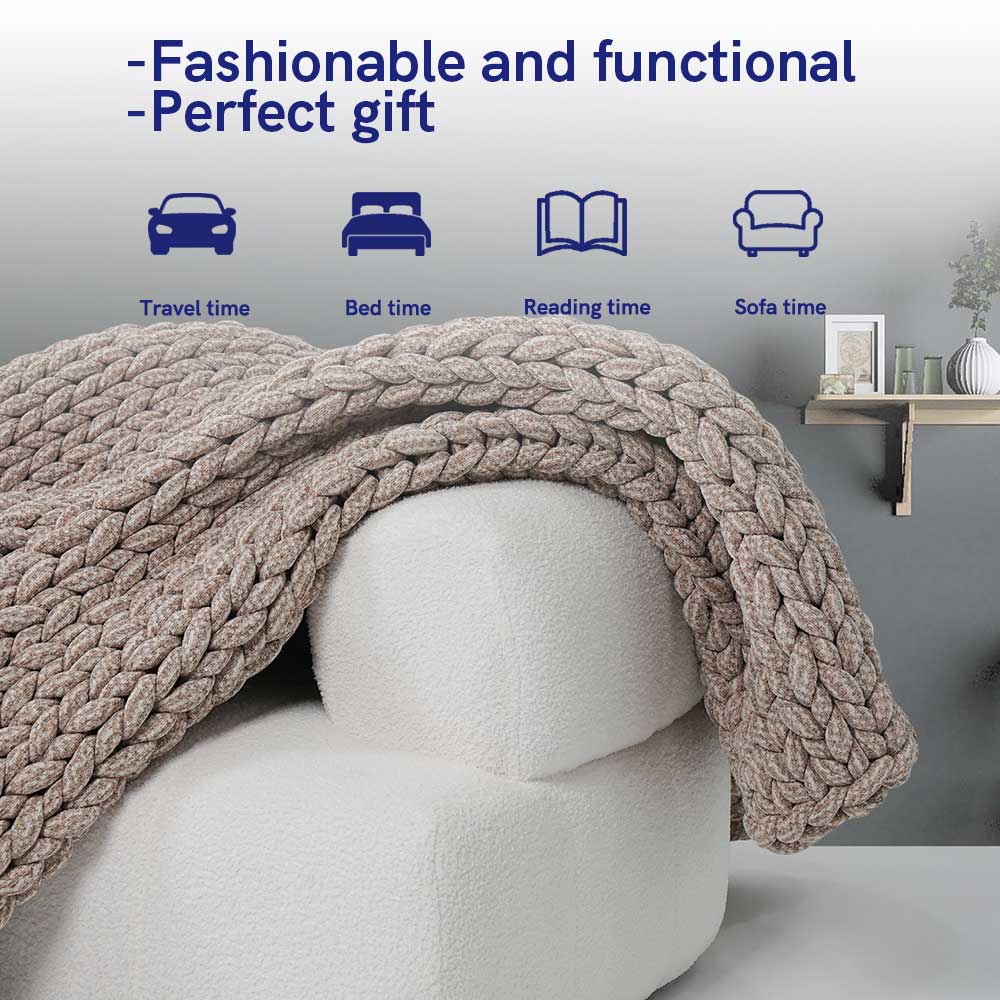 Product: Knitted Weighted Blanket 20lb | Color: Chenille Desert Safari