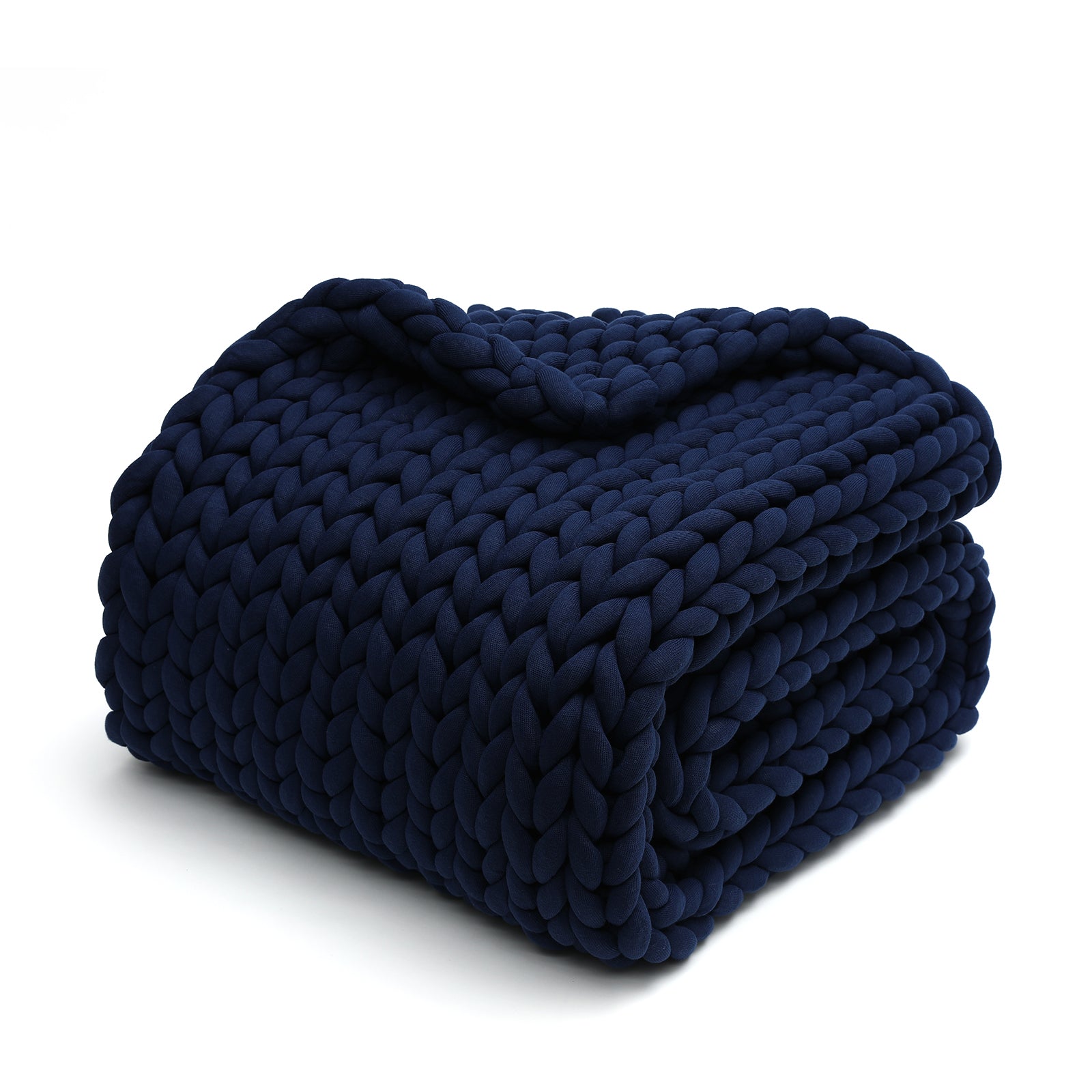 Product: 15lb Knitted Weighted Blanket | Color: Original Navy 