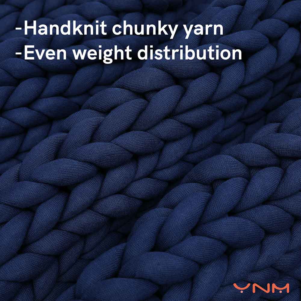 Product: 15lb Knitted Weighted Blanket | Color: Original Navy 