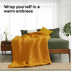 Product: 25lb Knitted Weighted Blanket | Color: Original Yellow Fusion