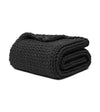 Product: Knitted Cotton Weighted Blanket | Color: Dark Grey